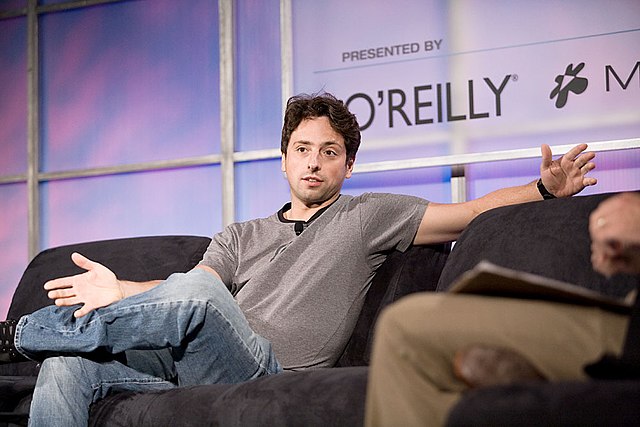 سيرجي برين مؤسس جوجل في مؤتمر الويب الثاني عام 2005